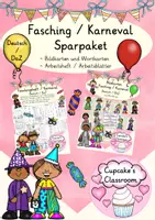 anteprima - Esercizi - Deutsch / DaZ - Fasching / Karneval - Materialpaket Bildkarten und Arbeitsheft (Pacchetto di materiali sul carnevale con carte illustrate e quaderno di lavoro) - Pagina di copertina