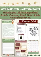 Vorschau - Mal- und Bastelvorlagen - Weihnachten Vertretung - Spiele, Rätsel Quiz etc. Klasse 5-10 - Deckblatt