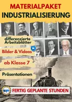 Vorschau - Arbeitsblätter - Industrialisierung – Industrielle Revolution Materialpaket | Klasse 7 8 | Differenzierte Arbeitsblätter | Unterrichtsreihe - Deckblatt