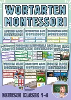 Vorschau - Fördermaterial/Inklusion - Materialpaket Wortarten nach Montessori - Deckblatt