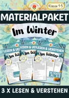 Vorschau - Arbeitsblätter - Materialpaket: Lesen & Verstehen - Im Winter (Klasse 1-5) - Deckblatt