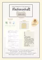 Vorschau - Stundenentwürfe - Flächeninhalt | Unterrichtseinheit | Unterrichtsreihe - Deckblatt