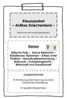 Vorschau - Arbeitsblätter - Klausurpaket Antikes Griechenland (8er-Set): Kleisthenes, Solon, Sklaverei, Scherbengericht, Polis (inkl. EWH) - Deckblatt