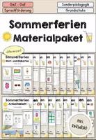 anteprima - Esercizi - Sommerferien - Sommer Materialpaket differenziert - DaZ DaF (Raccolta di materiali sulle vacanze estive) - Pagina di copertina