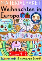 Vorschau - Mal- und Bastelvorlagen - Weihnachten in Europa Klasse 1 und 2 MATERIALPAKET (Weihnachten in anderen Ländern) - Deckblatt