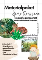 Vorschau - Stundenentwürfe - Materialpaket Henri Rousseau Tropische Landschaft Bildebenen - Deckblatt