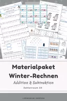 Vorschau - Spiele - Materialpaket Winter-Rechnen | Zahlenraum 10 – Addition & Subtraktion - Deckblatt