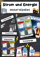 Vorschau - Stundenentwürfe - Strom und Energie Bundle: Erneuerbare, Fossile, Kraftwerke & Atomenergie - Deckblatt