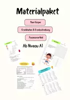 Vorschau - Arbeitsblätter - Materialpaket: Körper/Krankheiten/Arztbesuch - DaF-/DaZ ab Niveau A1 - Deckblatt
