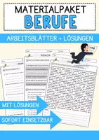 Vorschau - Arbeitsblätter - Berufe Materialpaket: Lesetexte mit Richtig Falsch Multiple Choice und Offenen Fragen - Deckblatt