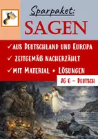 Vorschau - Arbeitsblätter - Sagen aus Deutschland und Europa: Texte & Aufgaben | Deutsch Klasse 5–6 | Sparpaket - Deckblatt
