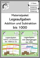 Vorschau - Fördermaterial/Inklusion - Materialpaket: Legeaufgaben Addition und Subtraktion bis 1000 - Deckblatt