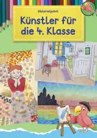 Vorschau - Mal- und Bastelvorlagen - Kunst Klasse 4, 3 Künstler wie Van Gogh, Klimt, Monet, Materialpaket - Deckblatt