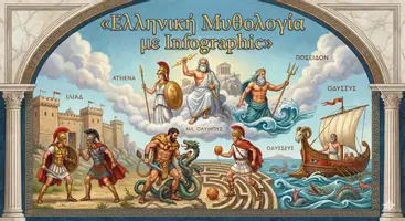 Προεπισκόπηση - Αφίσες - Συλλογή Infographic «Θεοί και Ήρωες της Μυθολογίας» - Εξώφυλλο