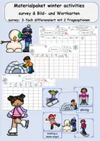 Vorschau - Arbeitsblätter - Materialpaket winter activities (survey und Flashcards) - Deckblatt