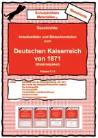 Vorschau - Arbeitsblätter - Das Deutsche Kaiserreich von 1871 - Arbeitsblätter und Bildschirmfolien - Materialpaket - Deckblatt