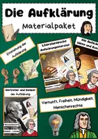 Vorschau - Arbeitsblätter - Die Aufklärung Materialpaket: Literatur, Ideen, Vertreter, Epoche - Deckblatt