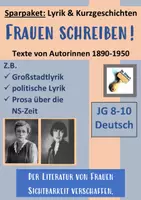 Vorschau - Arbeitsblätter - Sparpaket: Autorinnen in der Literatur 1890-1950 (Texte von Schriftstellerinnen mit Material+LÖSUNGEN) - Deckblatt
