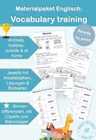 Vorschau - Unterrichtsreihen - Materialpaket Englisch Grundschule: Vocabulary Training Englisch Grundschule - Deckblatt