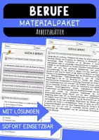 Vorschau - Arbeitsblätter - Unterrichtsmaterial Berufe: Lesetexte, Quizfragen und Reflexionsaufgaben - Deckblatt