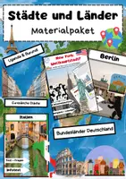 Vorschau - Arbeitsblätter - Städte & Länder der Welt: Amerika, Europa, Deutsche Städte und Bundesländer - Deckblatt