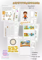 Vorschau - Arbeitsblätter - Materialpaket - Repetitionsdossier - Young World 1 - Unit 1 - 6 - Deckblatt