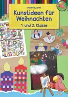 Vorschau - Mal- und Bastelvorlagen - Kunst Weihnachten für die 1. und 2. Klasse, Grundschule, Materialpaket - Deckblatt