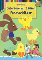 Vorschau - Stationenlernen - Kunst Ostern, Osterhase mit 3 Küken, Fensterbilder, Materialpaket - Deckblatt
