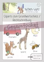 Vorschau - selbst erstellte Cliparts/Grafiken - XXL-Clipart Paket Rechtschreibung Grundwortschatz - Deckblatt