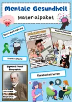 Vorschau - Arbeitsblätter - Mentale Gesundheit Bundle: Stress & Entspannung, Selbstfürsorge - Sigmund Freud - Deckblatt