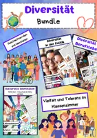 Vorschau - Arbeitsblätter - Diversität Materialpaket: Vielfalt, Gleichberechtigung, Inklusion und Toleranz - Deckblatt