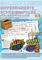 Vorschau - Bildkarten - Galaxy Tasks 1+2 Paket - Differenzierte Schreibimpulse für den Englisch-Unterricht - Deckblatt