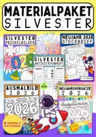 Vorschau - Arbeitsblätter - 🎉 Silvester 2026 – Materialpaket für Kinder | Kreativ & reflektierend ins neue Jahr - Deckblatt