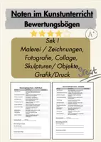 Vorschau - Lehrpläne/Lehrermaterial - Noten im Kunstunterricht - Bewertungsbögen Materialpaket - Deckblatt
