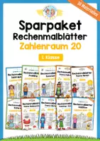 Vorschau - Arbeitsblätter - Sparpaket: Rechenmalblätter im Zahlenraum 20 (80 Arbeitsblätter) - Deckblatt
