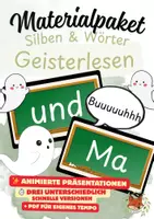 Vorschau - Präsentationen/Tafelbilder - Materialpaket: Geisterlesen – (Silben & häufigste Wörter) - Deckblatt