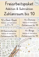 Vorschau - Stationenlernen - Addition + Subtraktion im Zahlenraum bis 10, Freiarbeit: Spielerische Übungen, Förderung Operationsvorstellung - Deckblatt