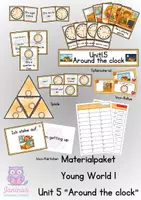 Vorschau - Arbeitsblätter - Materialpaket - Young World 1 - Unit 5 "Around the clock" - Deckblatt