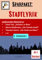 Vorschau - Stundenentwürfe - Stadtlyrik, Gedichtanalyse, Großstadtlyrik mit Aufgaben + LÖSUNGEN | Deutsch Klasse 8 - Deckblatt