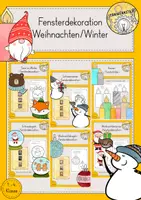 Vorschau - Mal- und Bastelvorlagen - Fensterdeko Fensterbilder Weihnachten Winter Öltrick Materialpaket - Deckblatt