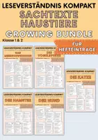Vorschau - Arbeitsblätter - Sachtexte Haustiere für Hefteinträge, Growing Bundle | Leseverständnis Klasse 1+ 2 - Deckblatt