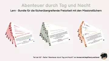 Vorschau - Unterrichtsreihen - Materialpaket Missionsfächer Kunst, Deutsch, Sachunterricht: Tag und Nacht / Wortarten für die fächerübergreifende Freiarbeit - Deckblatt