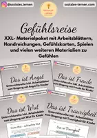 Vorschau - Unterrichtsreihen - 1 ganzes Jahr Soziales Lernen Gefühle - Gefühlsreise Komplettpaket | 40+ Arbeitsblätter Wut Angst Traurigkeit Freude - Deckblatt