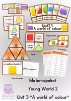 Vorschau - Arbeitsblätter - Materialpaket - Young World 2 - Unit 3 "A world of colour" - Deckblatt