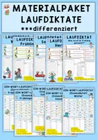 Vorschau - Arbeitsblätter - Laufdiktat, Schleichdiktat, Dosendiktat, Materialpaket - Deckblatt