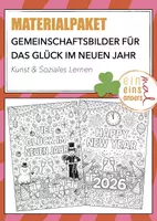 Vorschau - Mal- und Bastelvorlagen - Materialpaket - Gemeinschaftsbilder für das Glück im neuen Jahr - Deckblatt