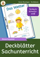 Vorschau - Mal- und Bastelvorlagen - XXL-Paket Deckblätter Sachunterricht – wachsendes Materialpaket | farbig & schwarz-weiß - Deckblatt