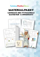 Vorschau - Arbeitsblätter - bunte Arbeitsblätter zu Pythagoras, Höhen- & Kathetensatz - Deckblatt