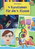 Vorschau - Mal- und Bastelvorlagen - Kunst Klasse 4, Weltall, Eigenporträt, Delaunay, Komplementärfarben, Materialpaket - Deckblatt