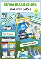 Vorschau - Arbeitsblätter - Umwelttechnik Materialpaket: Erneuerbare Energien, Wärmepumpe, Elektroautos, Biomasse - Deckblatt